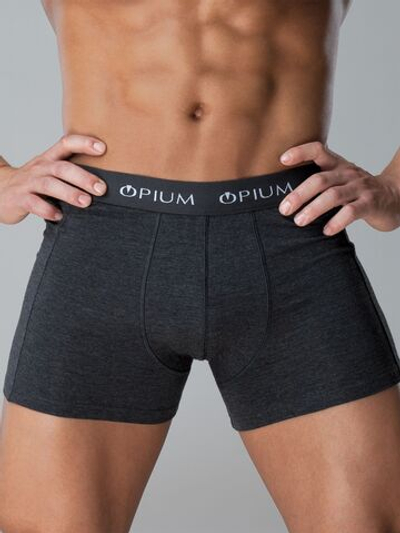 Мужские трусы-боксеры из меланжевой ткани (Размер: XXXL) (Цвет: темно-серый)