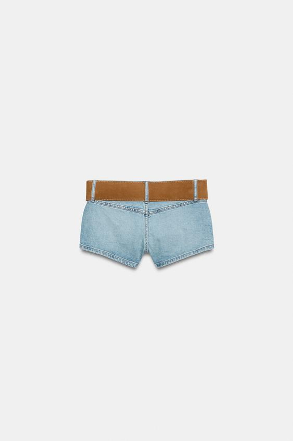ZARA ДЖИНСОВЫЕ ШОРТЫ Z1975 С РЕМНЕМ, ВЫЦВЕТШИЙ СИНИЙ