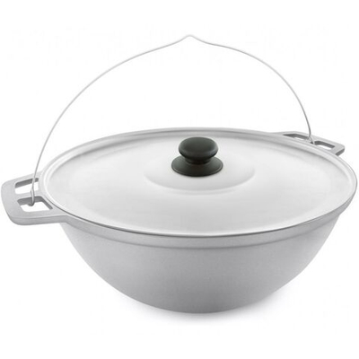 Казан алюминий, 7.5 л, с крыш, походный, с дужкой, Нева Металл, НС0875п