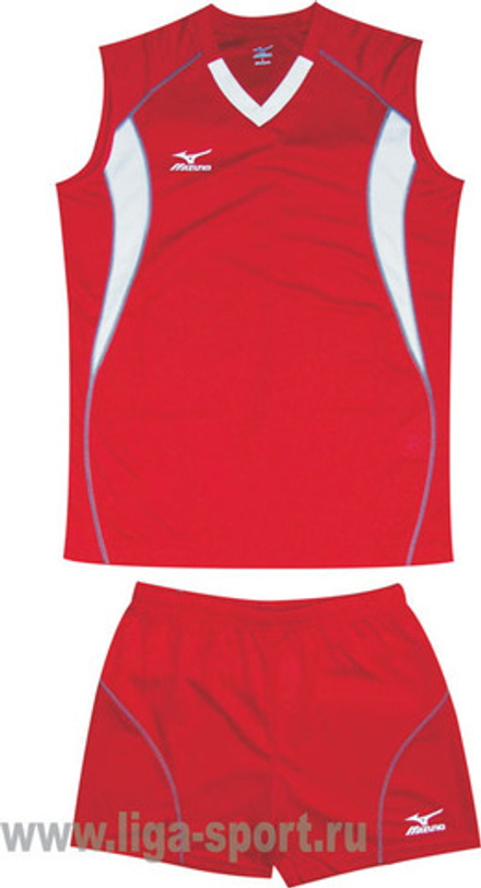 Форма волейбольная женская Mizuno Z59HV051/Z59RM051(62). Цвет: красный с белыми вставками.