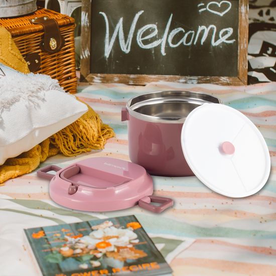 Ланч бокс 1000 мл. Kamille KM 2135 (пластик, нержавеющая сталь)