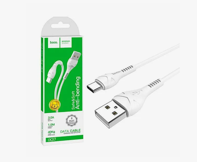 Кабель Type-C Hoco X37 Cool (3A,1m) быстрая зарядка white