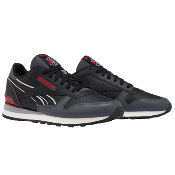 reebok Classic Leather Беговые кроссовки Низкие Черно-красные Унисекс