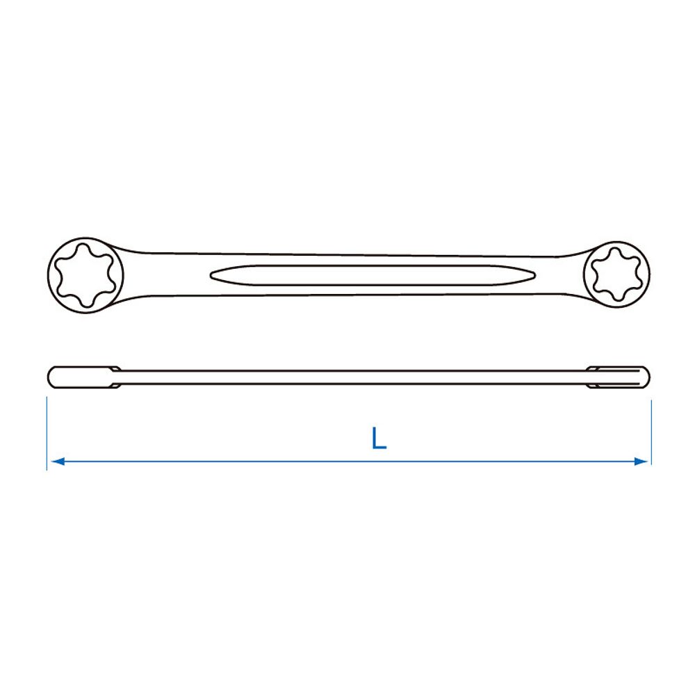 KING TONY (19200608) Ключ накидной TORX E-стандарт E6 x E8