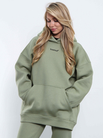 Худи женское оверсайз с начесом basis Олива