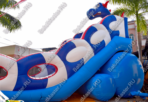 Коммерческий надувной батут-горка "Дракон" 11*6*8,5 м