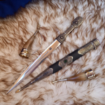 Набор подарочный "Джигит №1" (Кинжал кавказский, 2 рога для вина)