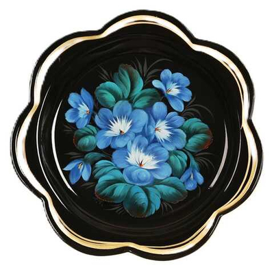 Жостовский поднос декоративный, размер 18 см (A1), металлический