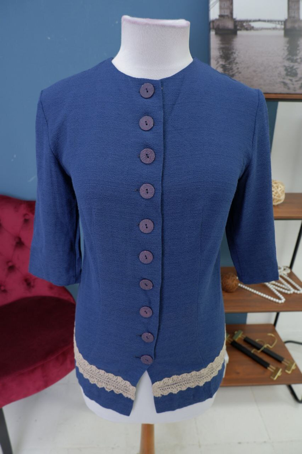 Кофта Красная Роза на пуговицах 44 размер