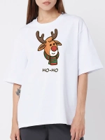 Футболка больших размеров с принтом олень