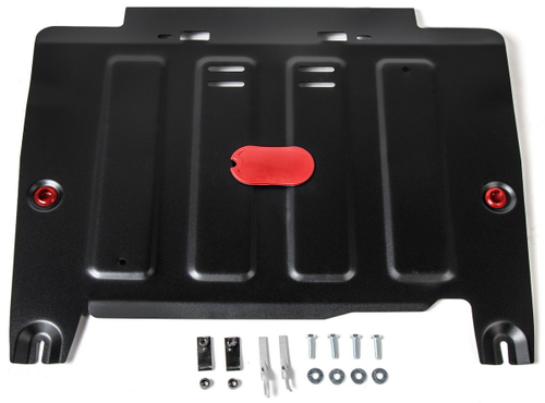 Защита картера и КПП АвтоБроня для DongFeng AX7 (V - 2.0 (140 л.с.)) АКПП FWD 2015-2021, штампованная, сталь 1.8 мм, с крепежом, 111.09302.1