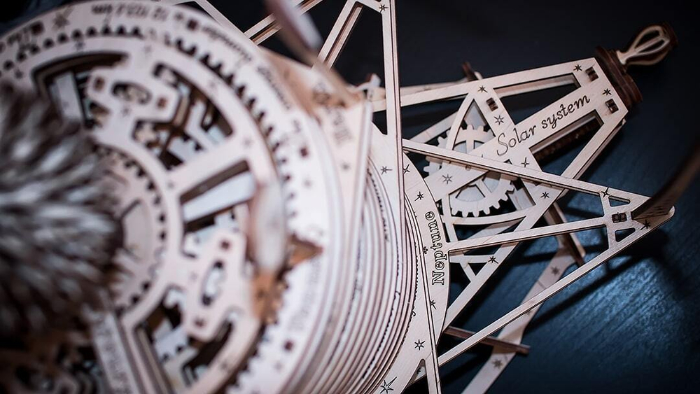 Планетарий  от EWA - деревянный конструктор, 3D пазл, сборная механическая модель, космос, астрономия, строение солнечной системы