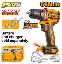 Аккумуляторный шуруповерт 20B BL 66Hm без АКБ и ЗУ SUPER INGCO CDLI206681 INDUSTRIAL