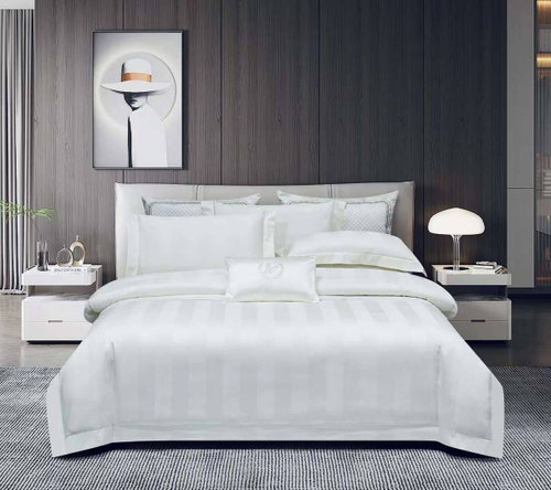 Постельное белье из страйп-сатина Ritz | White