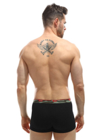 Мужские трусы-боксеры с широкой резинкой в милитари стиле (Размер: L) (Цвет: темно-синий)