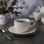 Чайная пара 250 мл, d9см, h6.5см, фарфор "NOBLE" серия "NEO SILK"