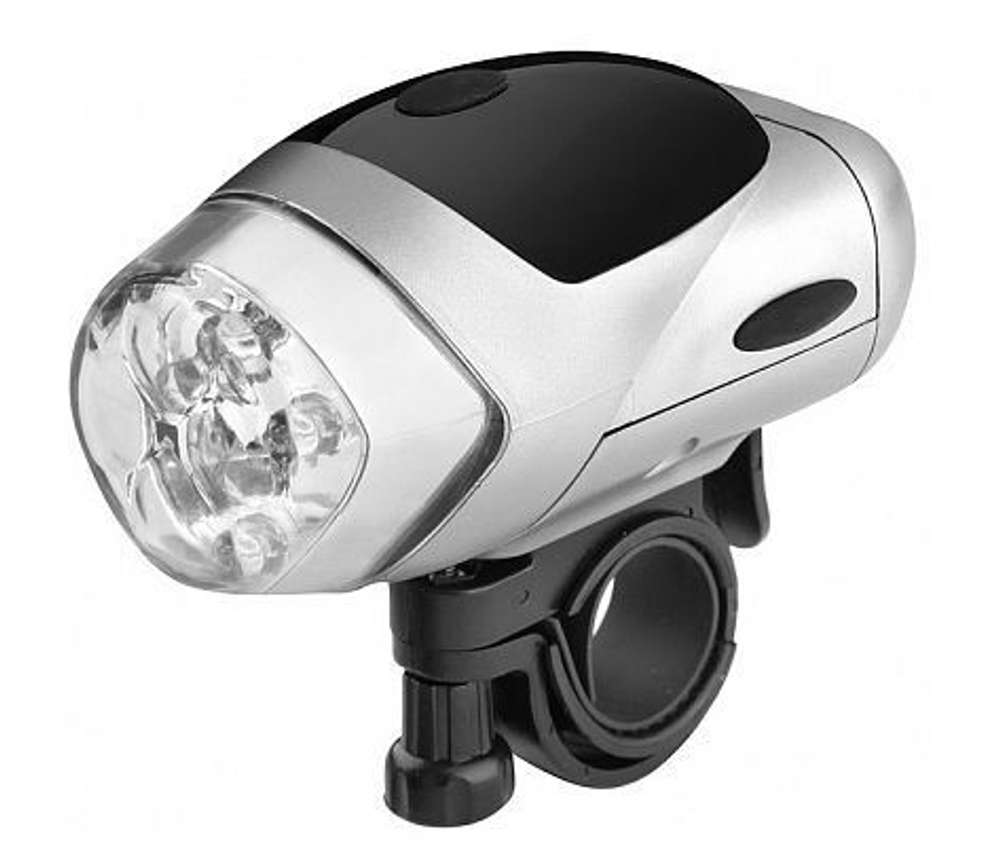 Фонарь передний JY-152 silver (4 диода)(без батареи) (10216170/131021/0307188, Китай)