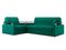 Диван угловой с Баром Денвер 1,8 - Velutto 33 изумрудный/  коричневая накладка