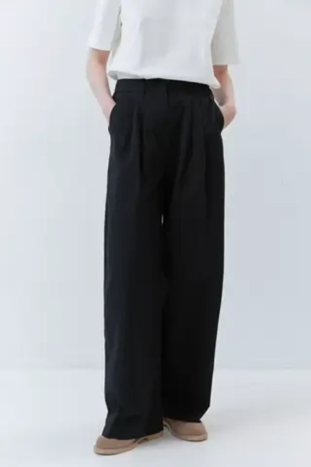 Брюки со складками в полоску