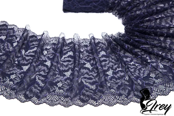 03-266 ОПТ Кружево эластичное 23 см, темно-синий 061
