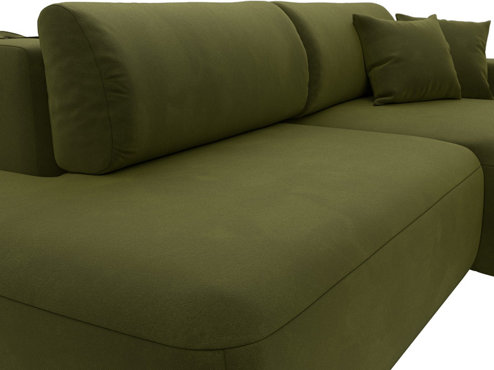 Диван угловой Лига-036 НПБ Модерн правый угол МИКРОВЕЛЬВЕТ Зеленый