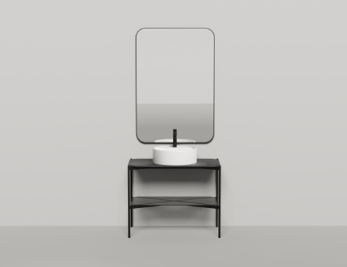 Консоль Grazia 900, металл, черная, с зеркалом