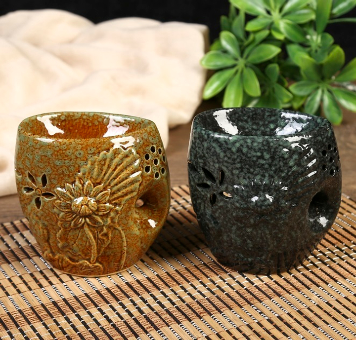 Аромалампа Лотос, керамика, цвет микс, 10x9,5x6 см