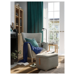 IKEA SANELA  (ИКЕА САНЕЛА)  -  Штора, 2 шт, на ленте/темно-серый/бирюзовый, 140x300 см