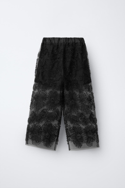 ZARA БРЮКИ РАСШИТЫЕ БИСЕРОМ, ЧЕРНЫЙ