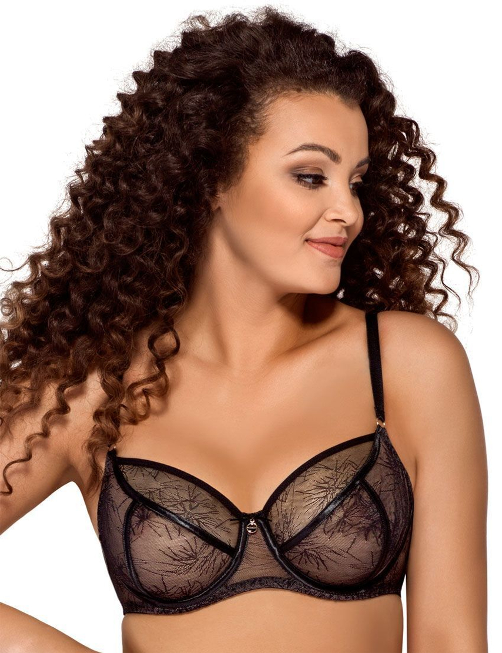 Бюстгальтер на косточках с мягкими чашками plus size (Размер: 100F) (Цвет: черный)