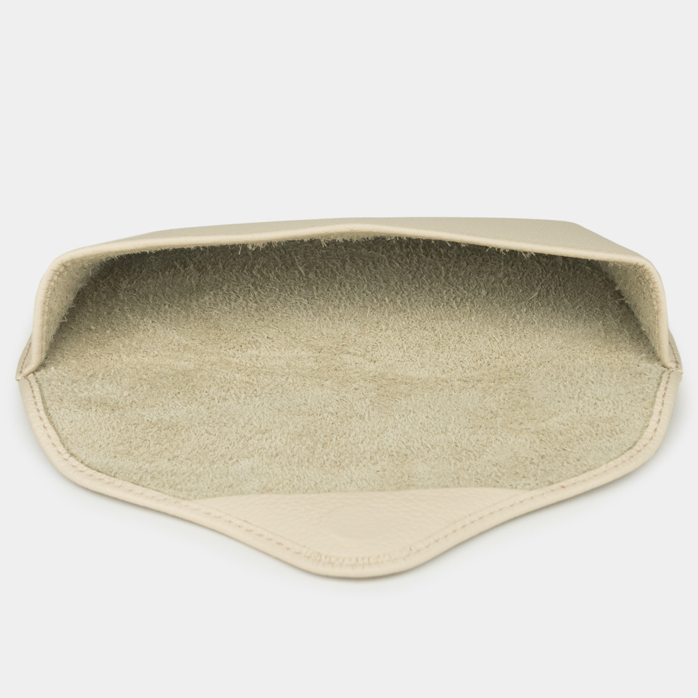 Футляр для очков Soleil из кожи теленка, молочного цвета