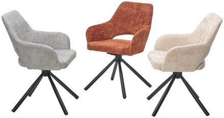 Стул М-City DISAUR Нури (Nuri) поворотный на 180 градусов, 3018-09 Терракотовый, Шенилл, Черный каркас