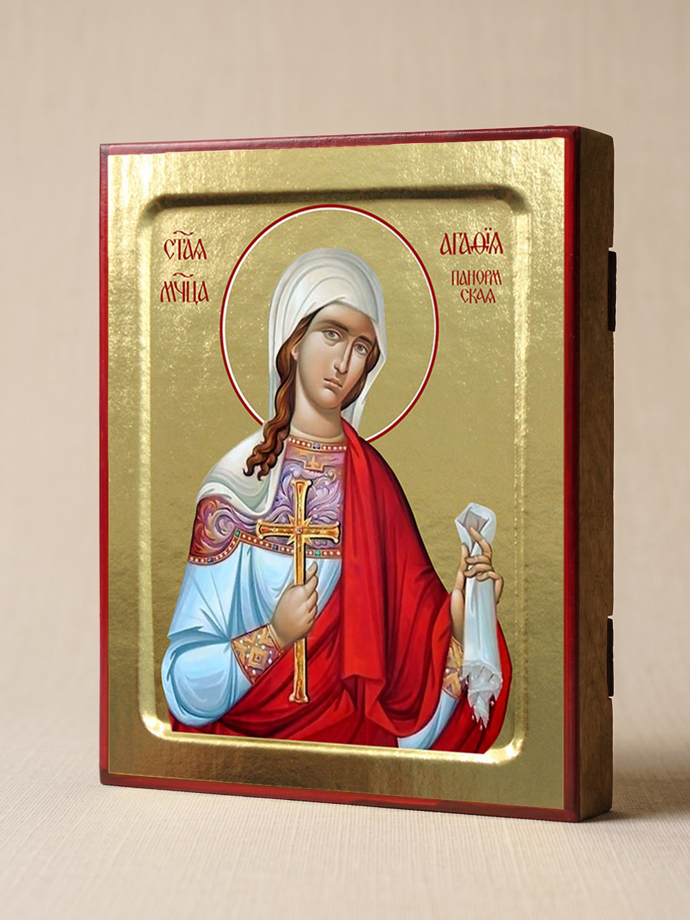 Икона Агафии Панормской, мученицы на дереве: 125 х 160 (Синопсисъ)