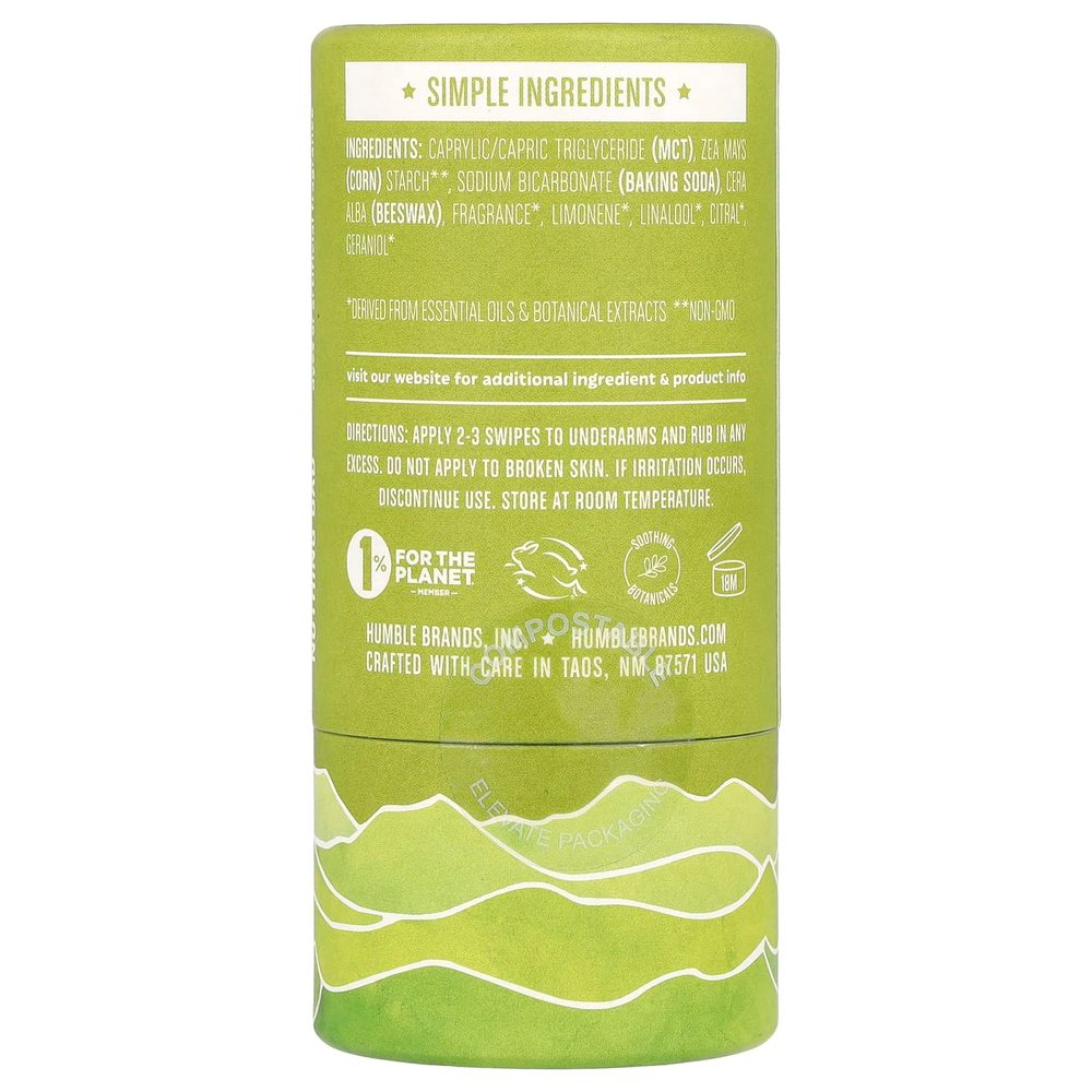 Humble Brands, Дезодорант без алюминия, бергамот и имбирь, 75 г (2,65 унции)