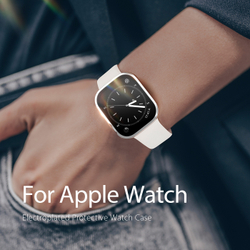 Чехол-бампер серебристого цвета из TPU от Dux Ducis для смарт часов Apple Watch размером 46 мм, на 10 серию, серия Hamo Series Case