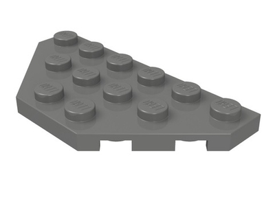 Lego 50шт Плитка 3x6 клин срезанные углы (темно-серый) 2419 / 4210984