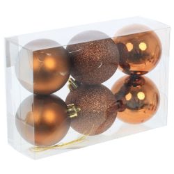 GAEM Набор из 6шт Украшение новогоднее "Шар", D 6 см, L11,5 W6 H17,5 см