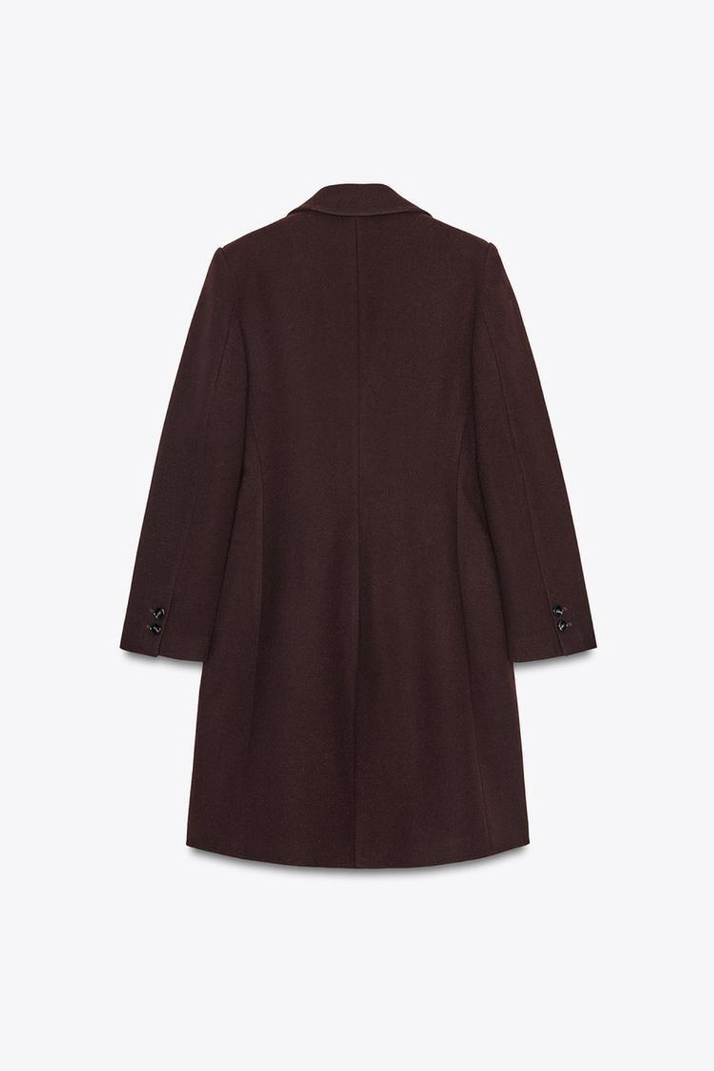 ZARA ПАЛЬТО С ПОДПЛЕЧНИКАМИ ИЗ МЯГКОЙ ТКАНИ, БУРГУНДИ