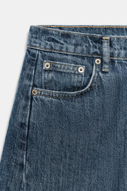 ZARA ДЖИНСОВЫЕ ШОРТЫ RELAXED СО СРЕДНЕЙ ПОСАДКОЙ — ZW COLLECTION, СИНИЙ