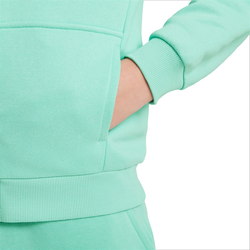 Кофта для девочки теннисная  Nike Club Fleece Full-Zip Hoodie - emerald rise/white