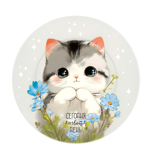 Тарелка бумажная 18 см 6 шт МЕШУ Кьют кэт (MS_57312)