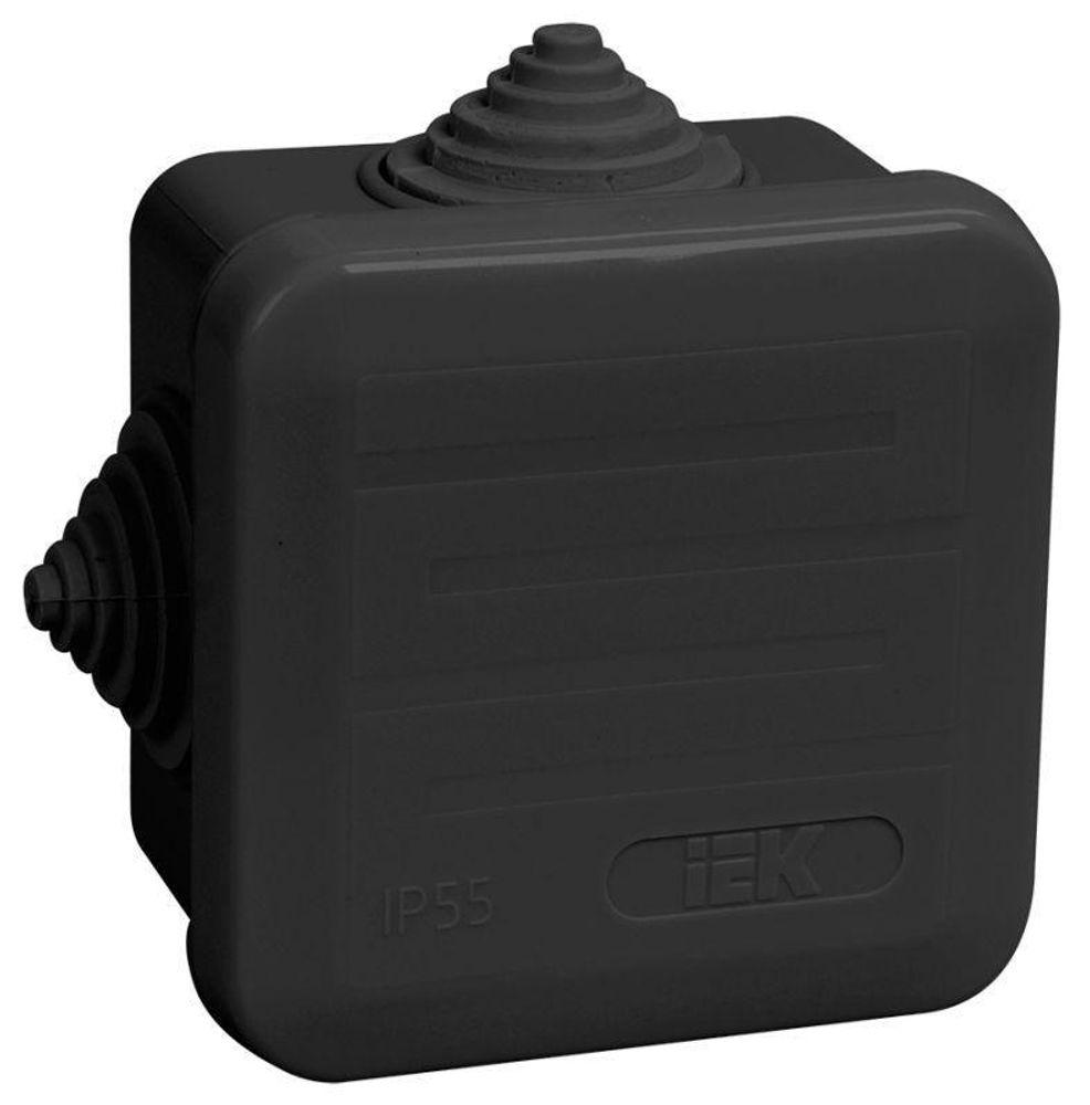 Коробка распаячная ОП 70х70х40 IP44 КМ41236 4 гермовводов черн. IEK UKO21-070-070-040-K02-44