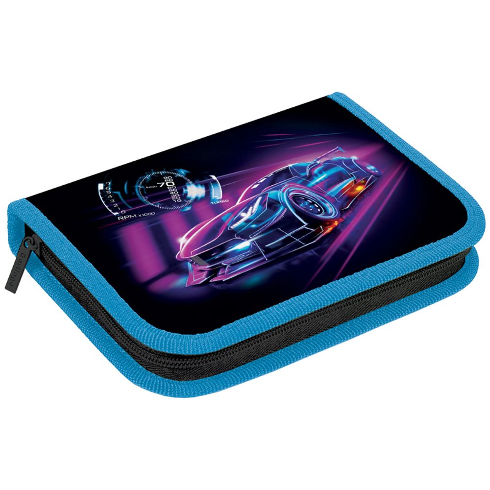 Пенал 1 отделение 200х140х40 Berlingo Neon car 1, откидная планка, ткань