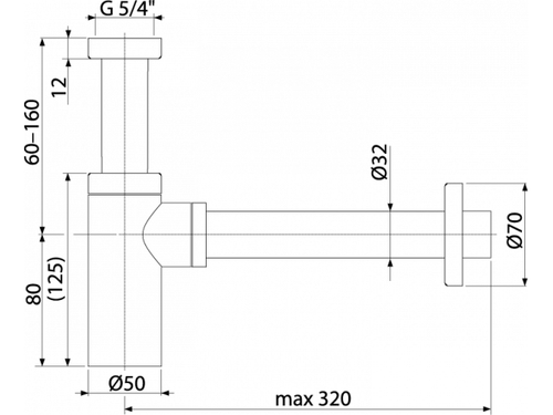 Сифон COPPER BRUSHED (БЕЗ КЛИК-КЛАКА)