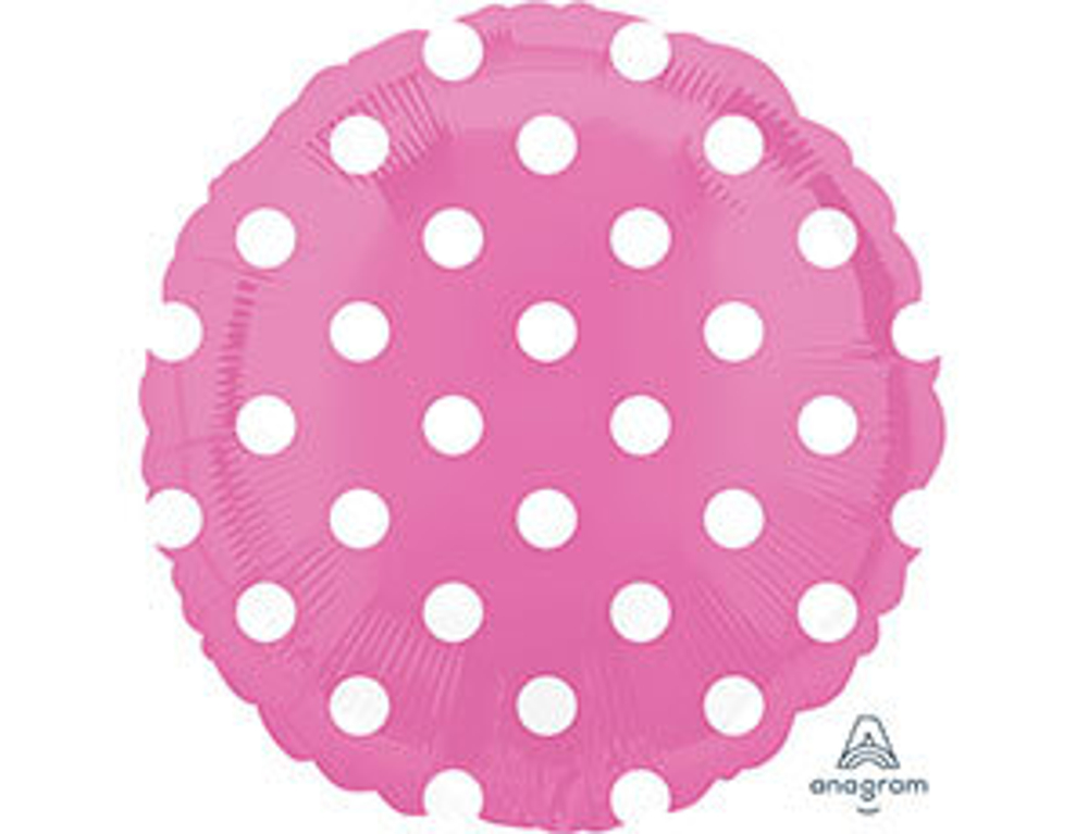 А 18" Горошек белый на розовом S30