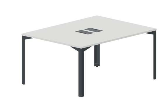 Составной стол на 2 рабочих места 118х156,6х75см (2 металлических  аутлета)