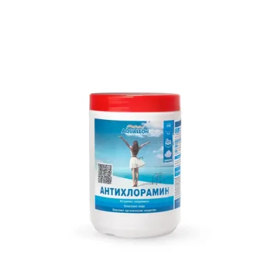 Средство для очистки воды бассейна от органических загрязнений и хлораминов Aqualeon XAM1GB Антихлорамин (банка, 1 кг)