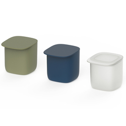 Контейнер для хранения 600мл Qualy с плоской крышкой синий