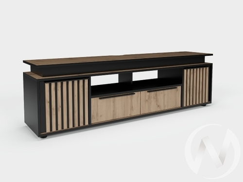 Крышка с подставкой для ТВ тумбы сек. №16 НКМ Аэлита (черный/дуб вотан)