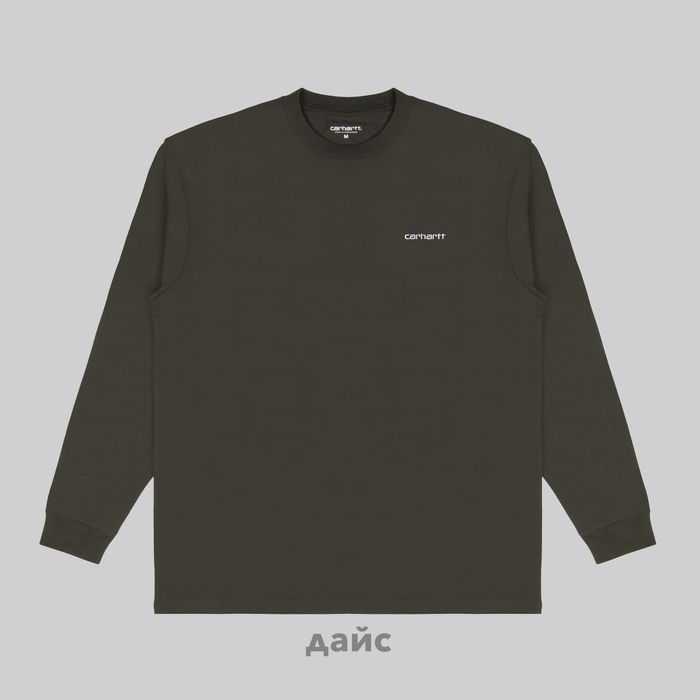 Лонгслив мужской Carhartt WIP Script Embroidery артикул:I032306_cypress - купить в магазине Дайс